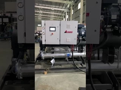 शेल और ट्यूब कंडेनसर और वाष्पीकरक पीएलसी नियंत्रण के साथ पानी ठंडा पेंच चिलर