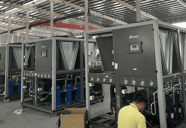 पैकिंग मशीन के लिए 40HP एयर कूल्ड इंडस्ट्रियल वाटर चिलर, 40TR वाटर कूल्ड इंडस्ट्रियल प्रोसेस चिलर