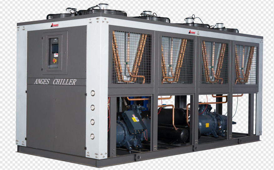 120HP एयर कूल्ड स्क्रू कंप्रेसर चिलर इंडस्ट्रियल केमिकल चिलर 120 टन पीवीसी प्लास्टिक पाइप के लिए