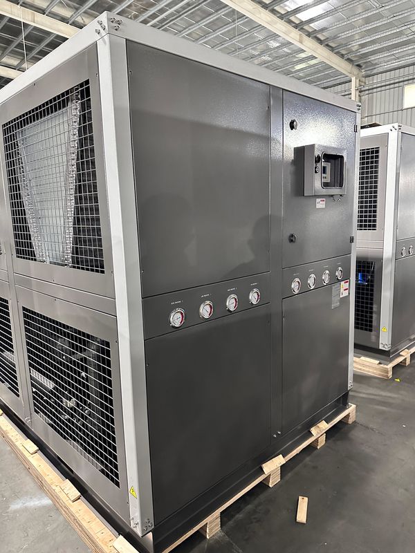 कारखाने की आपूर्ति 60HP एयर कूल्ड इंडस्ट्रियल वाटर चिलर 60 टन स्क्रॉल टाइप ग्लाइकोल चिलर चार स्क्रॉल कंप्रेसर के साथ