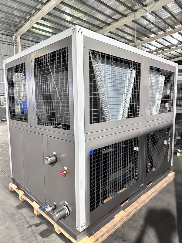 कारखाने की आपूर्ति 60HP एयर कूल्ड इंडस्ट्रियल वाटर चिलर 60 टन स्क्रॉल टाइप ग्लाइकोल चिलर चार स्क्रॉल कंप्रेसर के साथ