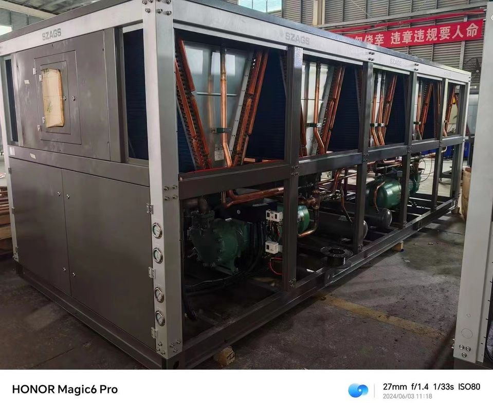 120hp पोर्टेबल इंडस्ट्रियल वाटर चिलर अर्ध-हर्मेटिक स्क्रू प्रकार