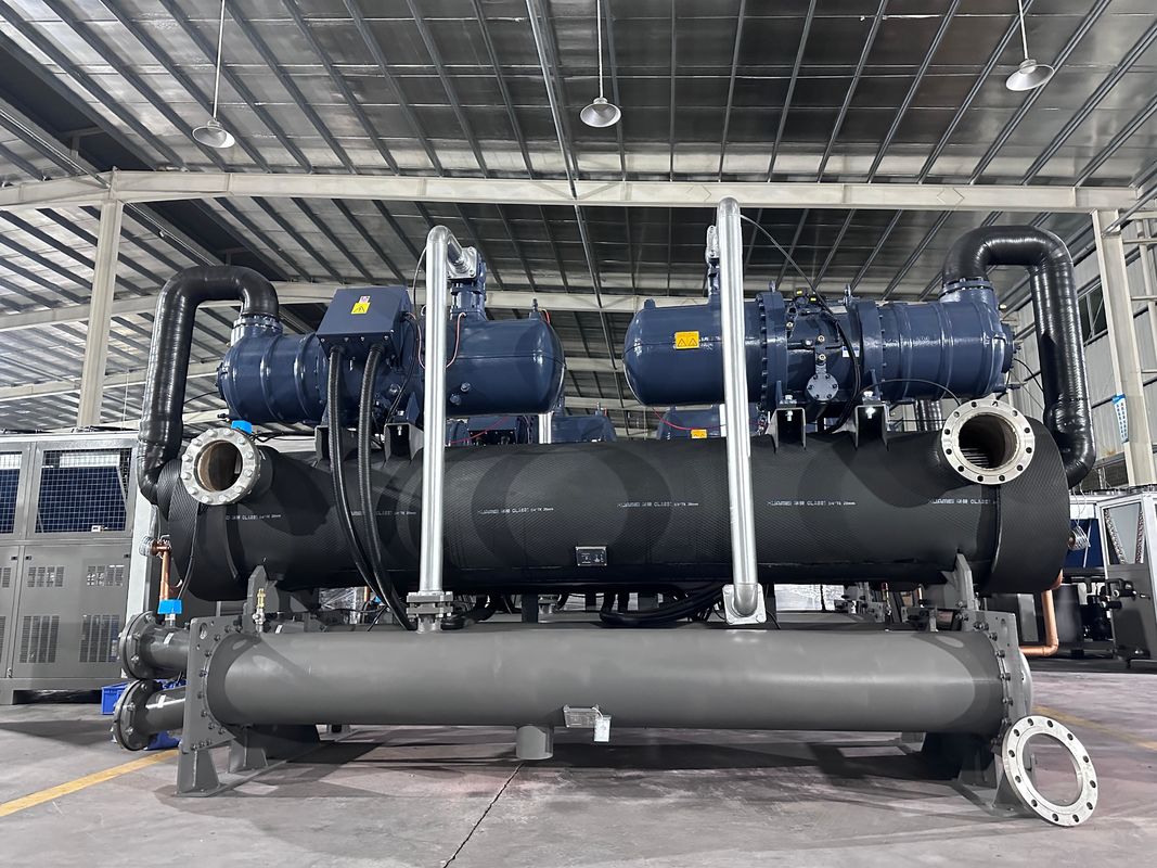 शीतलन समाधान के लिए 2 कंप्रेसर प्रणाली के साथ 200HP औद्योगिक पानी ठंडा पेंच चिलर