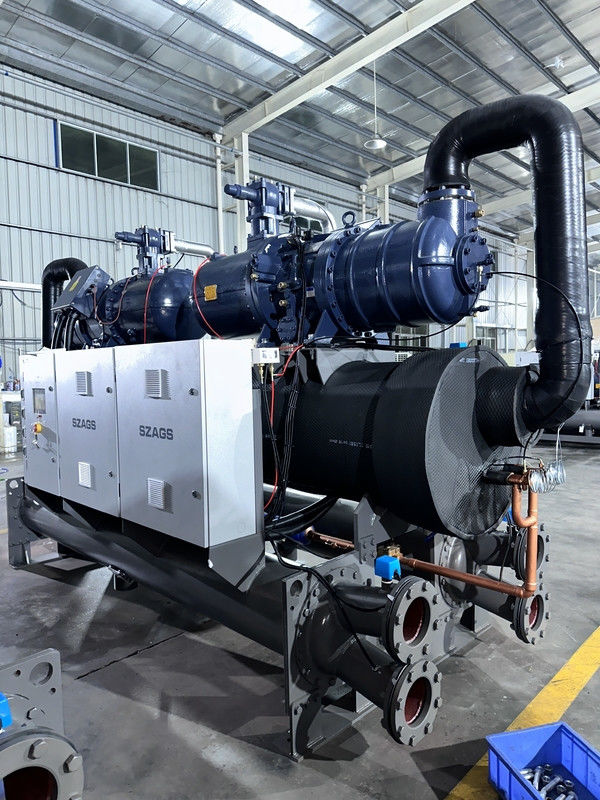 इष्टतम शीतलन समाधान के लिए दोहरी कंप्रेसर प्रणाली के साथ 150HP औद्योगिक पानी से ठंडा पेंच चिलर