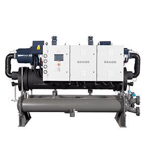 माइक्रो कंप्यूटर नियंत्रण 240HP शेल और ट्यूब या एस.एस प्लेट प्रकार वाष्पीकरण के साथ पानी से ठंडा पेंच चिलर